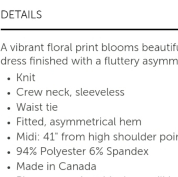 Le Chateau Floral Knit Asymmetrical Midi Dress XXL - Picture 6 of 11